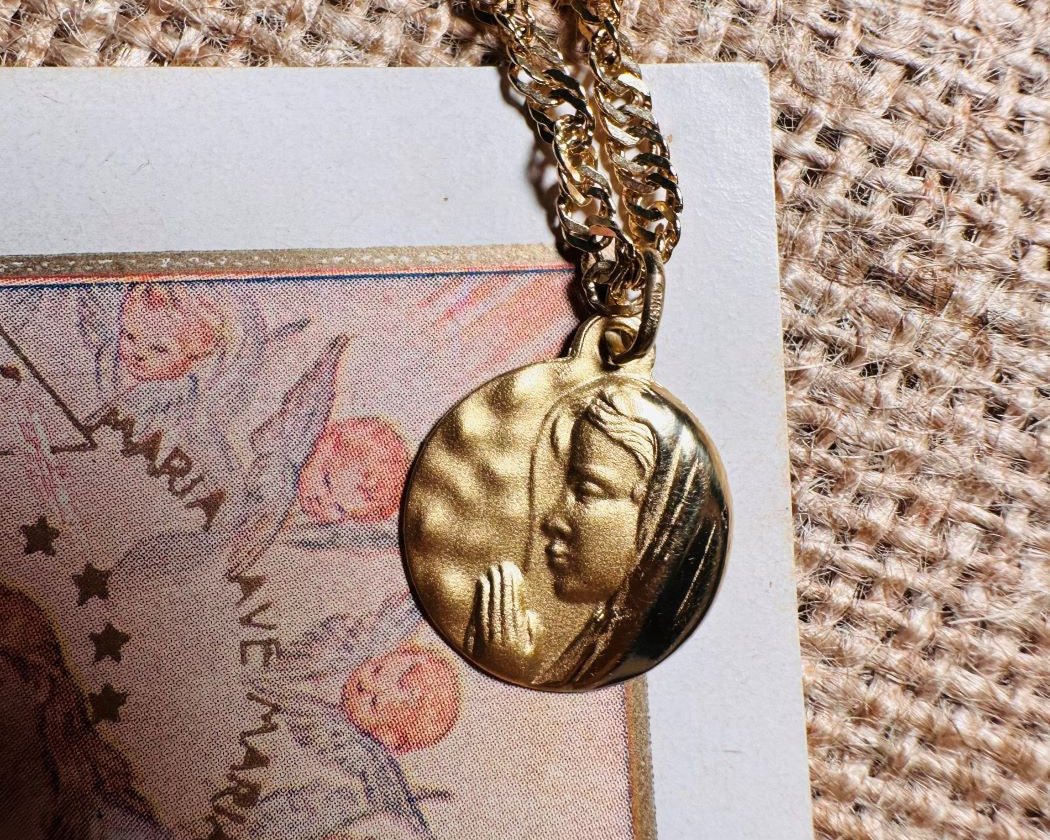 medaille bapteme vierge marie enfant