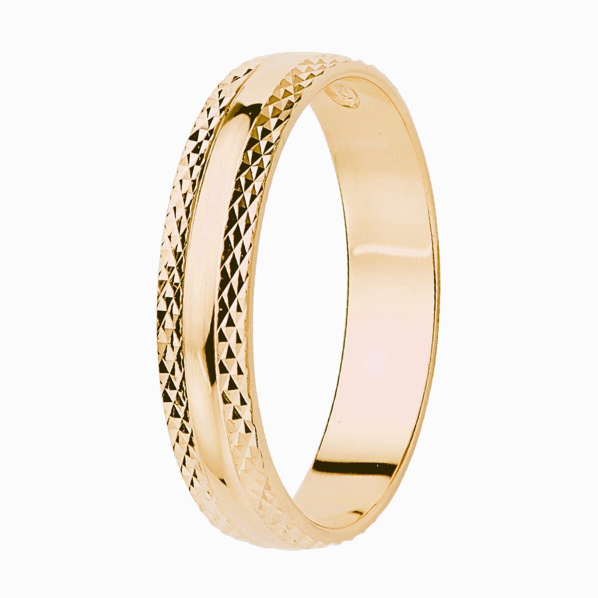 Alliance "Fidélité" en or 18 carats polie et facettée - Maison Gabriel