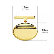 Boutons de manchette "Prestance" gravables en or jaune 18 carats poli brillant - Maison Gabriel