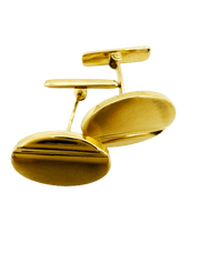 Boutons de manchette "Prestance" gravables en or jaune 18 carats poli brillant - Maison Gabriel