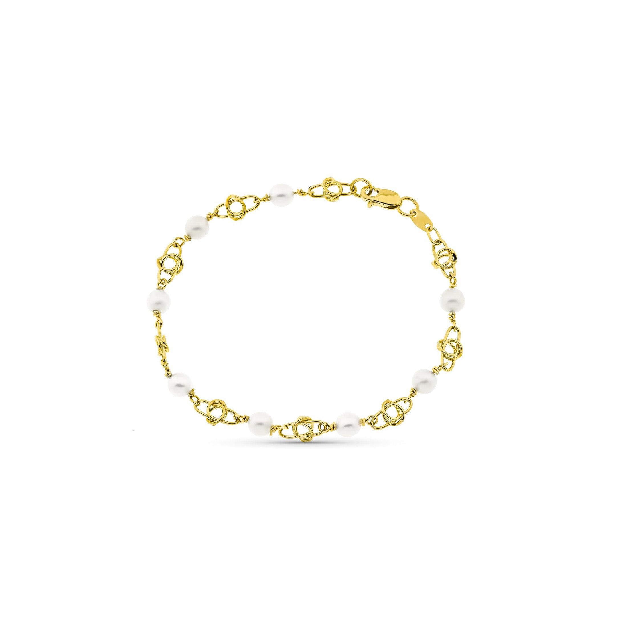 Bracelet "Grâce" en or jaune 18 carats et perles rondes de culture - Maison Gabriel