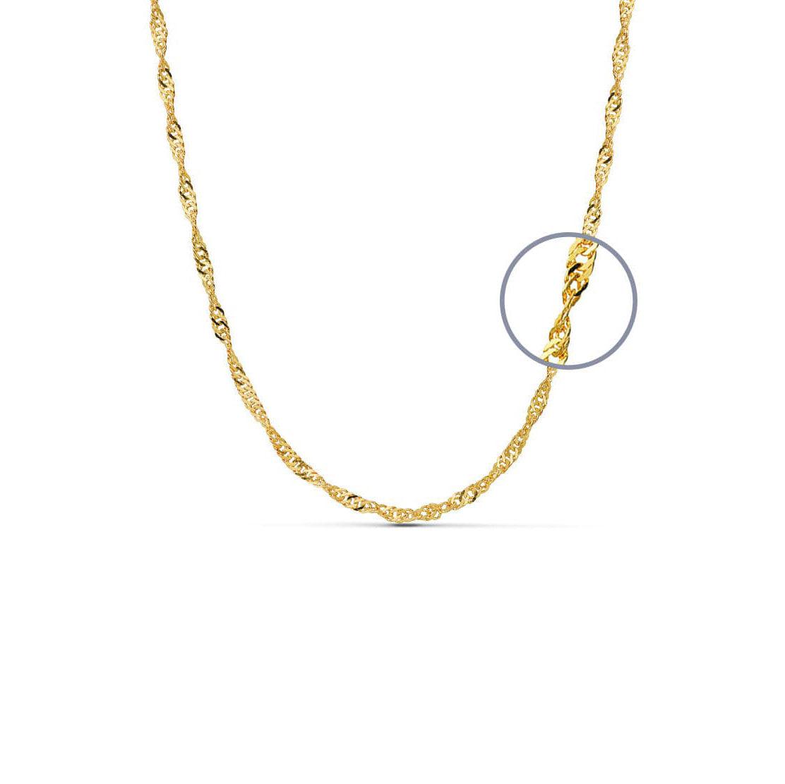 Chaîne Corde Torsadée Singapour en or jaune 18 carats – Maison Gabriel