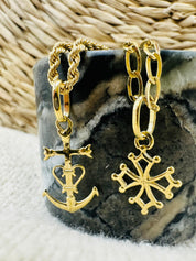 Croix de Camargue en or jaune 18 carats - Maison Gabriel