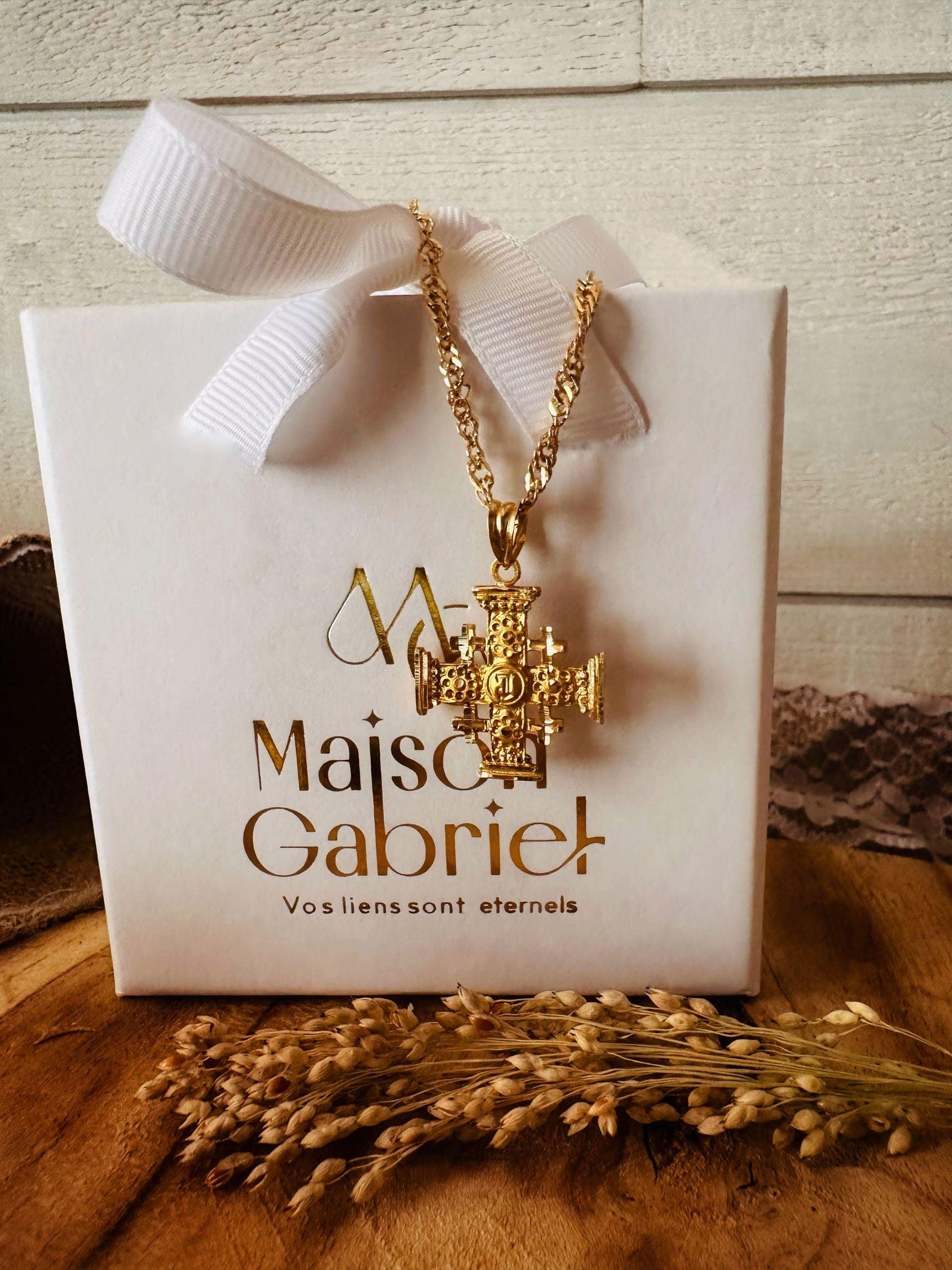 Croix de Jérusalem en or jaune 18 carats - Maison Gabriel