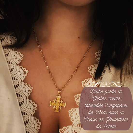 Croix de Jérusalem en or jaune 18 carats - Maison Gabriel