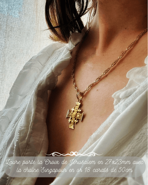 Croix de Jérusalem en or jaune 18 carats - Maison Gabriel
