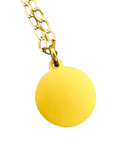 Médaille "Chrisme" en or jaune 18 carats, finition martelée mate - Maison Gabriel