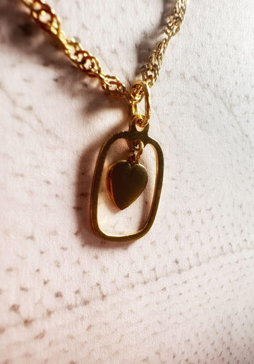 Pendentif "Bel Amour", Cœur encadré en or 18 carats - Maison Gabriel