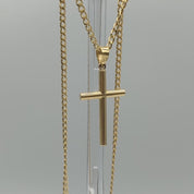 Croix "Humilité" en or jaune 18 carats, finition polie brillante