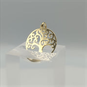 Pendentif Arbre de vie ajouré en or 18 carats, finition brillante