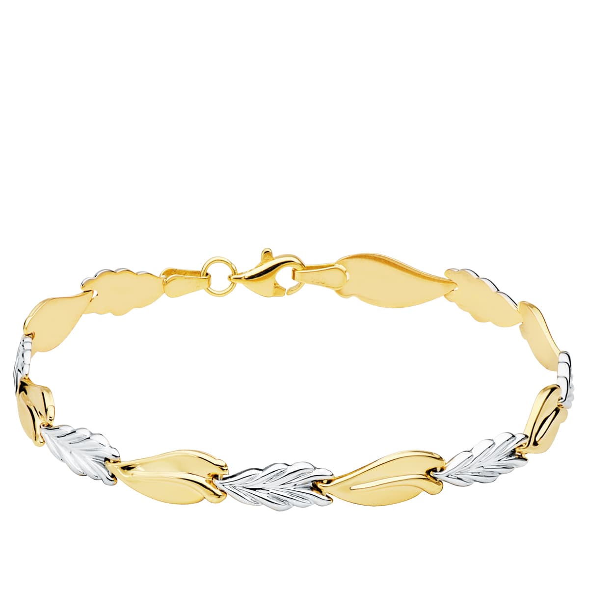 Bracelet "Feuillage Eternel" bicolores en or 18 carats