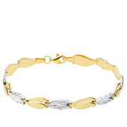 Bracelet "Feuillage Eternel" bicolores en or 18 carats