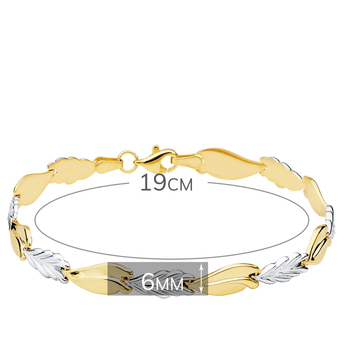 Bracelet "Feuillage Eternel" bicolores en or 18 carats