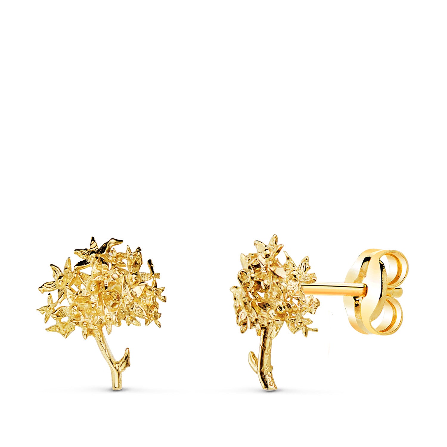 Boucles d'oreilles "Arbre de Vie naturel" en or 18 carats
