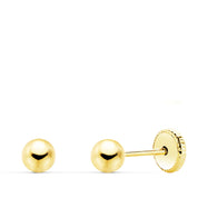 Puces d'oreilles "Chérie Chérie", pour adulte ou enfants, finition lisse en or 18 carats, fermoir à vis