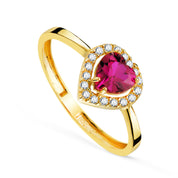 Bague Cœur Amore en or 18 carats et rubis corindon