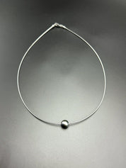 Collier "Moaña" en argent 925 et perle de Tahiti  ronde