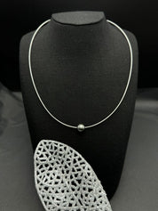 Collier "Moaña" en argent 925 et perle de Tahiti  ronde