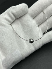 Collier "Moaña" en argent 925 et perle de Tahiti  ronde