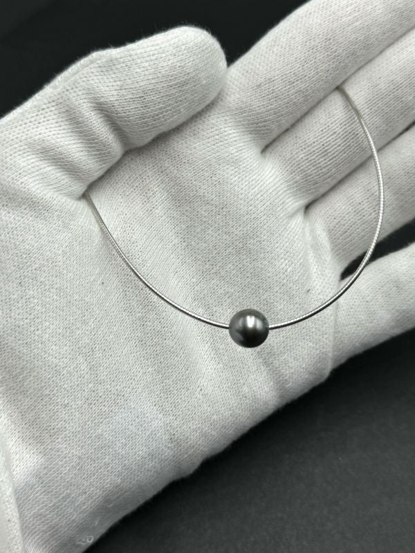 Collier "Moaña" en argent 925 et perle de Tahiti  ronde