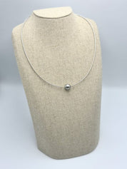 Collier "Moaña" en argent 925 et perle de Tahiti  ronde