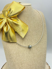 Collier "Moaña" en argent 925 et perle de Tahiti  ronde