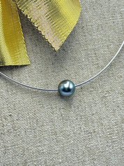 Collier "Moaña" en argent 925 et perle de Tahiti  ronde