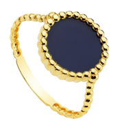 Bague "Ysalée", pierre fine  ronde perlée en or 18 carats