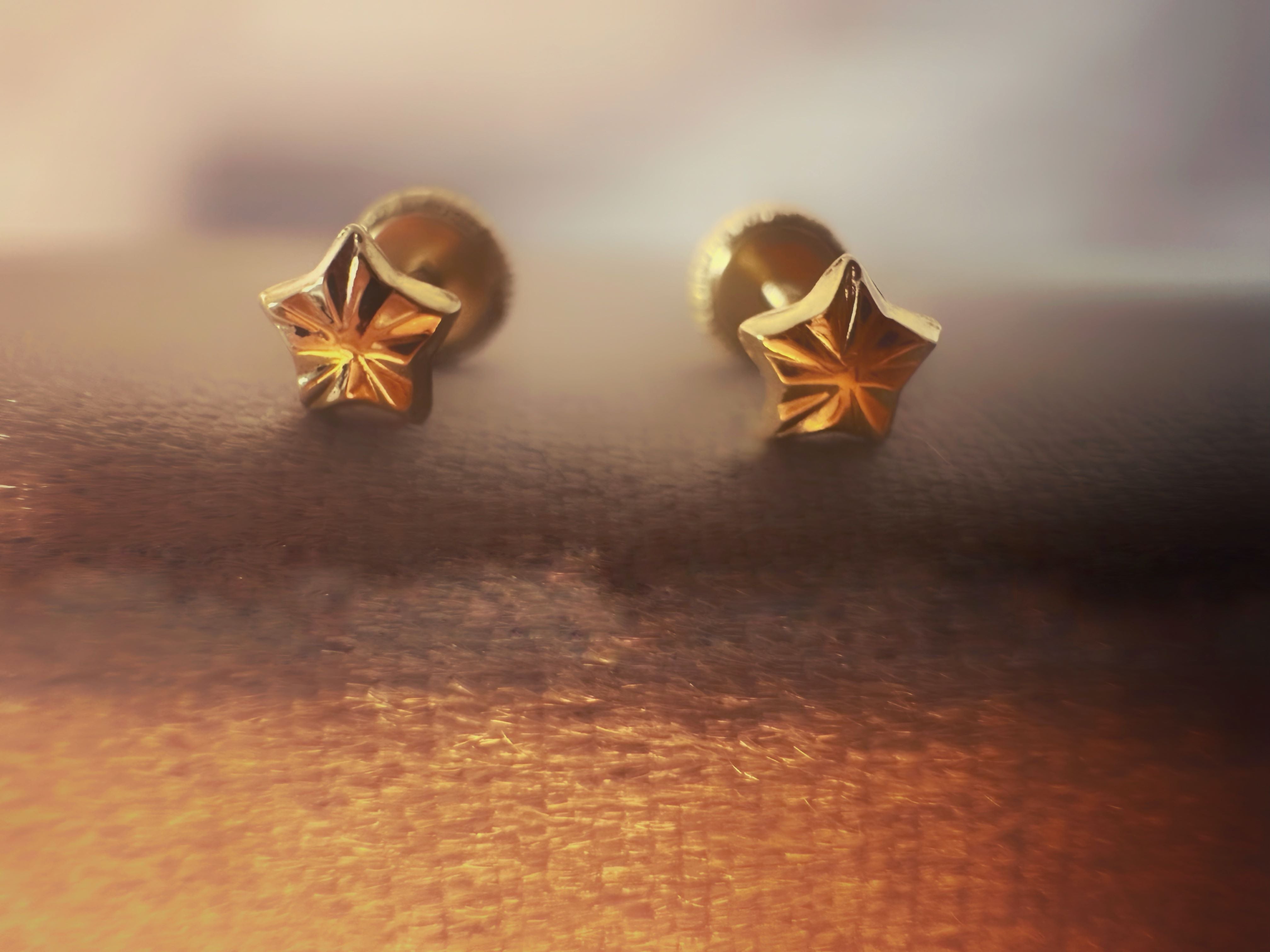 Boucles d'oreilles "Céleste", étoiles en or jaune 18 carats