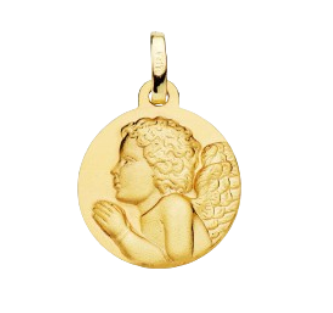 Médaille "Angelo", petit Ange, gravable, en or 18 carats