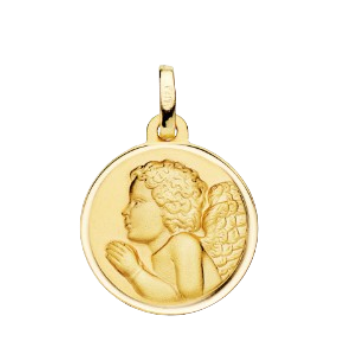 Médaille "Angelo", petit Ange, gravable, en or 18 carats