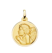 Médaille "Angelo", petit Ange, gravable, en or 18 carats