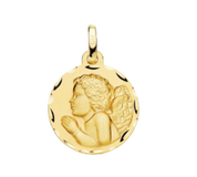 Médaille "Angelo", petit Ange, gravable, en or 18 carats