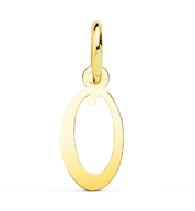 Pendentif ou jeton "Emprunte", lettre calligraphiée en or jaune 18 carats