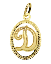 Pendentif ou jeton "Oméga", lettre stylisée ajourée en or jaune 18 carats