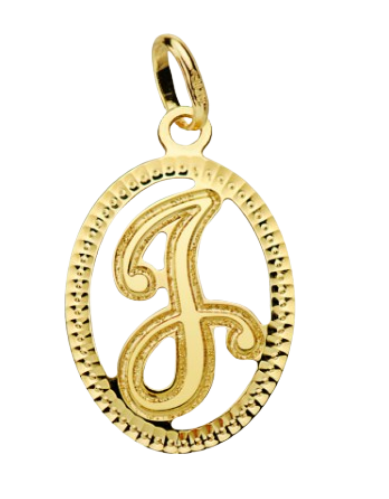 Pendentif ou jeton "Oméga", lettre stylisée ajourée en or jaune 18 carats