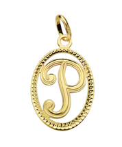 Pendentif ou jeton "Oméga", lettre stylisée ajourée en or jaune 18 carats
