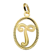 Pendentif ou jeton "Oméga", lettre stylisée ajourée en or jaune 18 carats