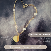Bracelet "Alexandrine", perles de culture, maille Forçat fine et jeton en or 18 carats