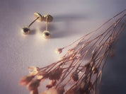 Puces d'oreilles "Chérie Chérie", pour adulte ou enfants, finition lisse en or 18 carats, fermoir à vis