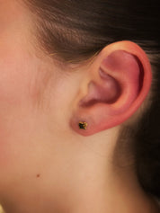 Puces d'oreilles papillon "Joïa", pour enfants, en or 18 carats, fermoir à vis