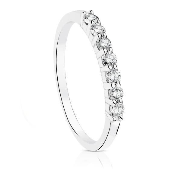 Alliance "Certitude" en or blanc 18 carats et diamants - Maison Gabriel