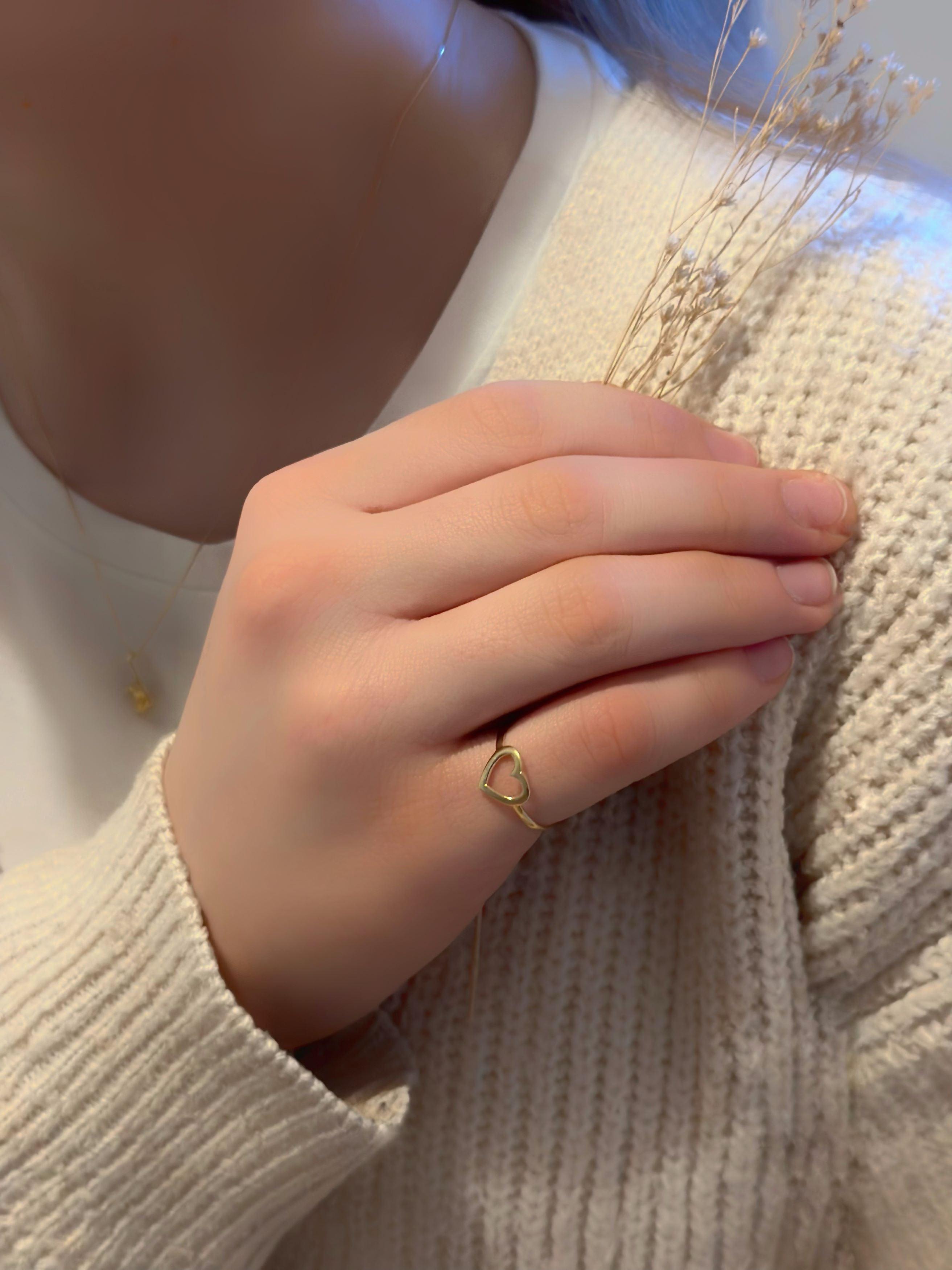 Bague "Paradise", cœur ajouré en or 18 carats - Maison Gabriel