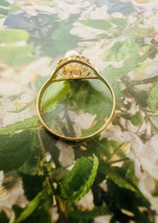 Bague "Promesse" en or jaune 18 carats avec perle de culture et pavage de diamants - Maison Gabriel
