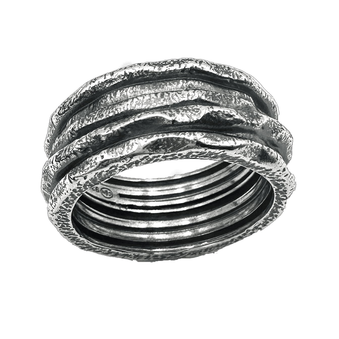 Bague "Racines" sculptée en lianes, finition mate, en argent 925 - Maison Gabriel