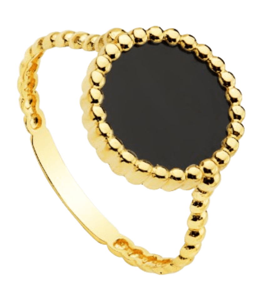 Bague "Ysalée", pierre fine ronde perlée en or 18 carats - Maison Gabriel