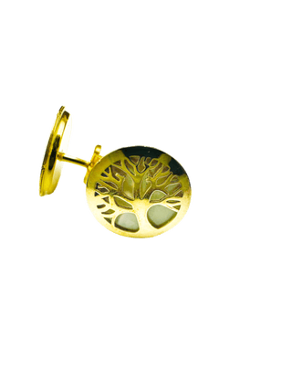 Boucles d'oreilles Arbre de vie en nacre et or 18 carats finition brillante - Maison Gabriel