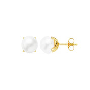 Boucles d'oreilles "Cristallines" en or jaune 18 carats et perles rondes - Maison Gabriel