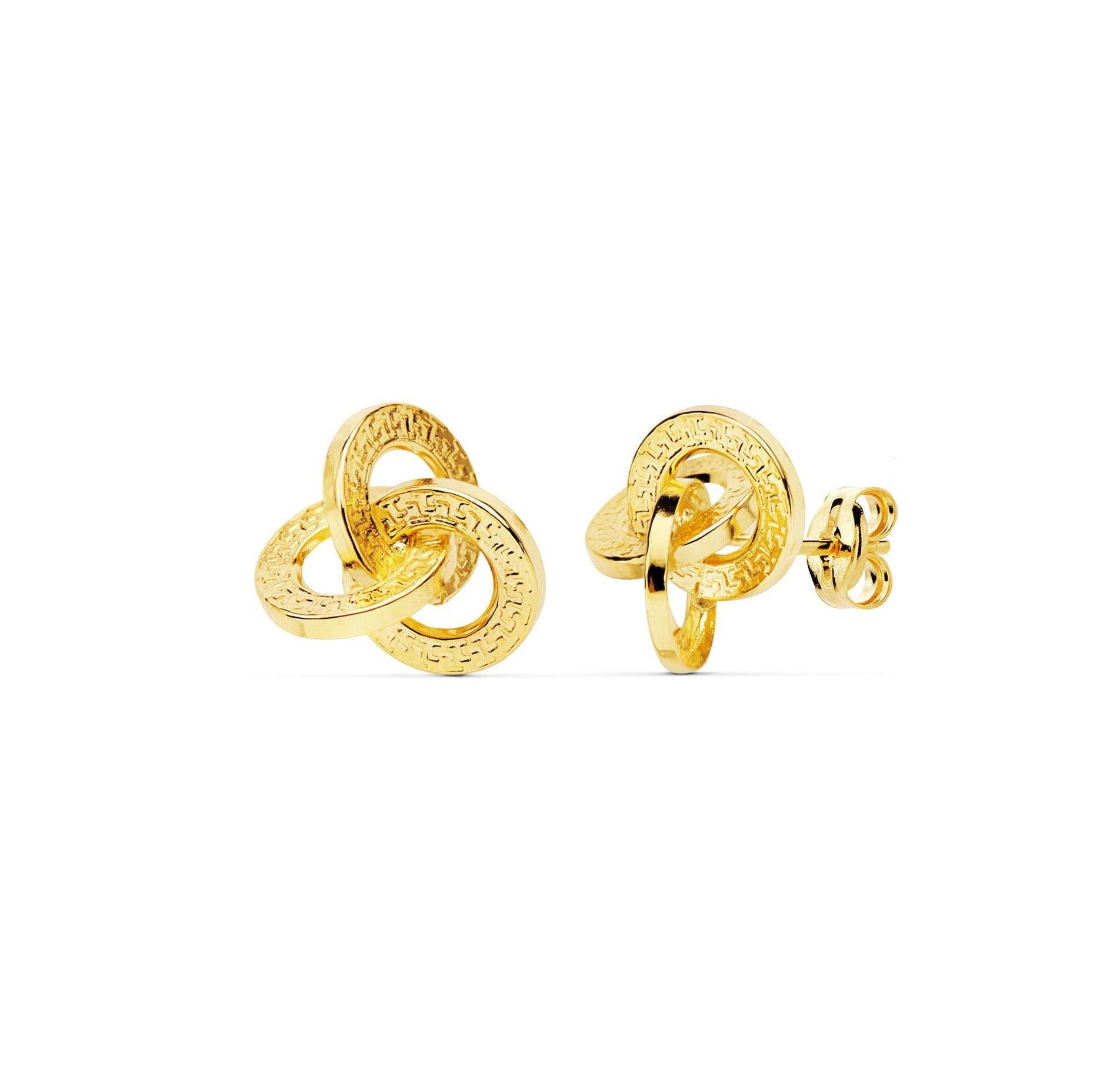 Boucles d'oreilles "Etreinte" en or jaune 18 carats, finition ouvragée - Maison Gabriel