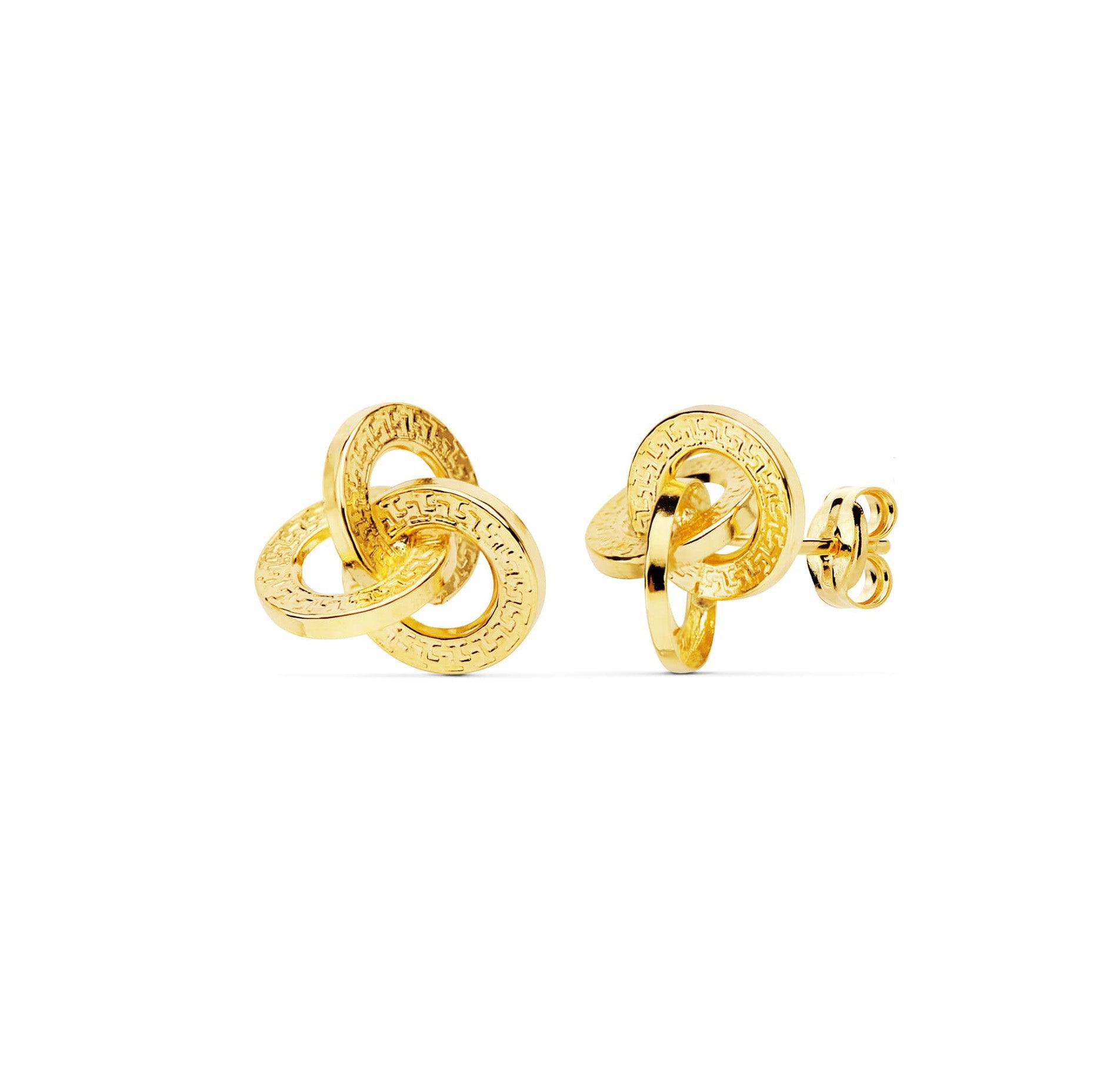 Boucles d'oreilles "Etreinte" en or jaune 18 carats, finition ouvragée - Maison Gabriel